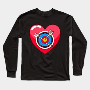 Heart Target and Arrow Long Sleeve T-Shirt